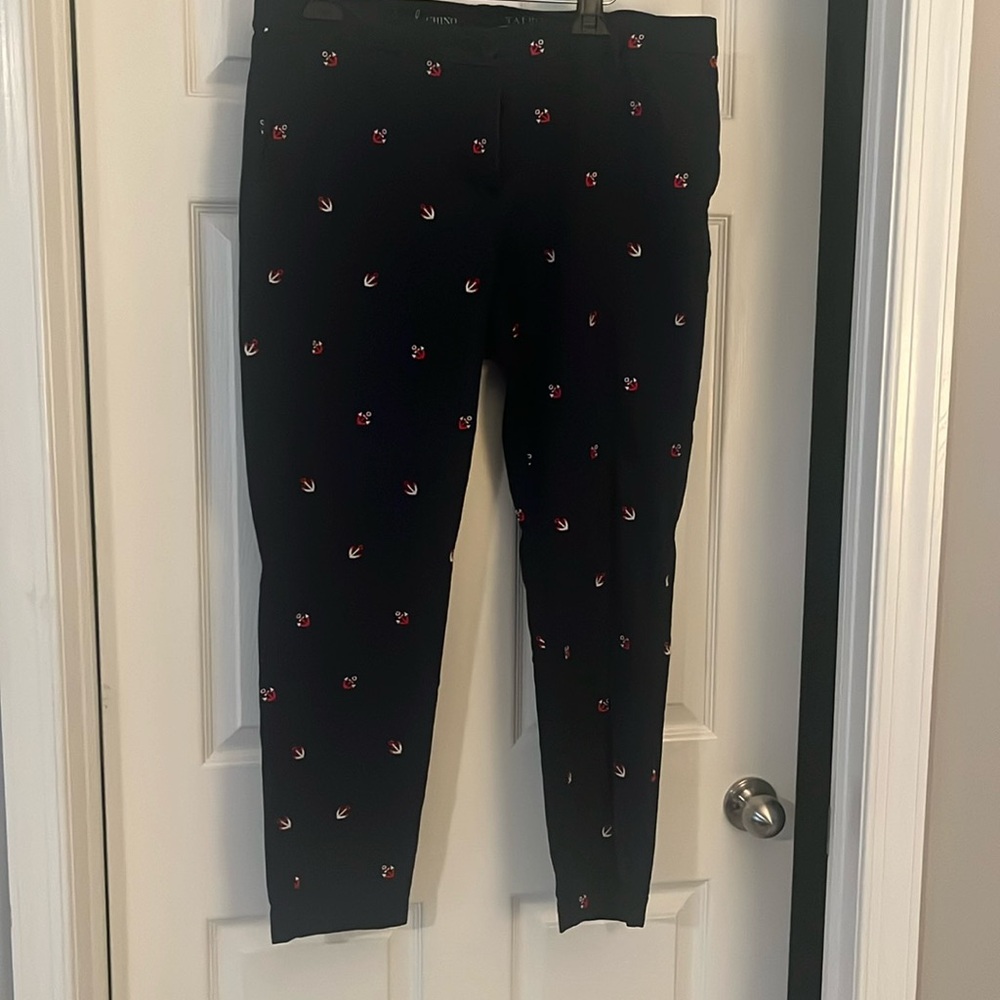 NAVY BLUE TALBOTS WEEKEND CHINO 12W  EMBROIDERED ANCHORS